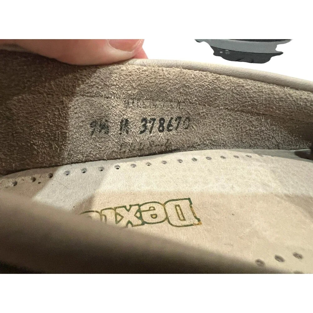 Dexter Women's Vintage USA Made Beige Leather Kiltie Moccasin Loafers  US 9.5